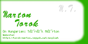 marton torok business card