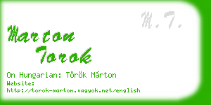 marton torok business card